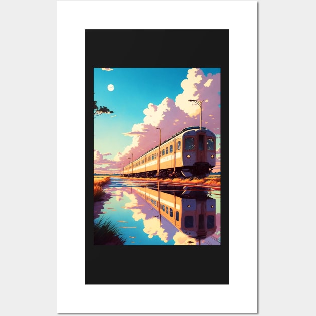 Retro Anime Style Old Japanese Train Wall Art by KaPrints